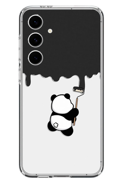 Le Balvo Samsung Galaxy S24 FE Uyumlu Boyacı Panda Baskılı Silikon Kılıf