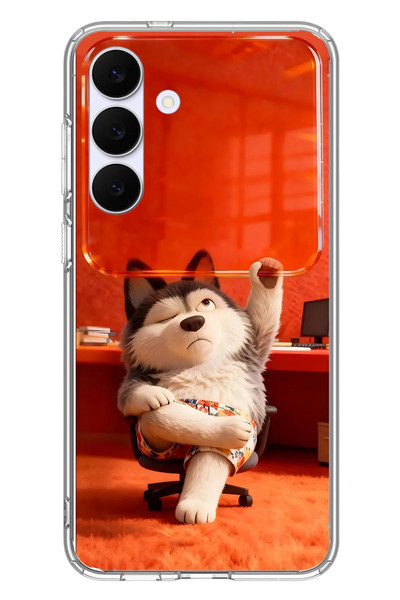 Le Balvo Samsung Galaxy S25 FE Uyumlu Keyifli Köpek Baskılı Silikon Kılıf
