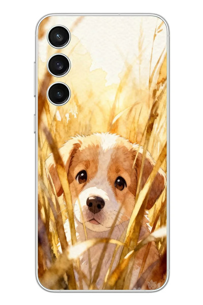 Le Balvo Samsung Galaxy S23 FE Uyumlu Golden Köpek Baskılı Silikon Kılıf