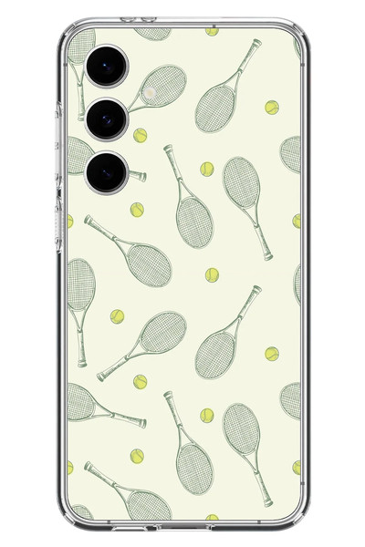 Le Balvo Samsung Galaxy S24 FE Uyumlu Tenis Raketleri Baskılı Silikon Kılıf