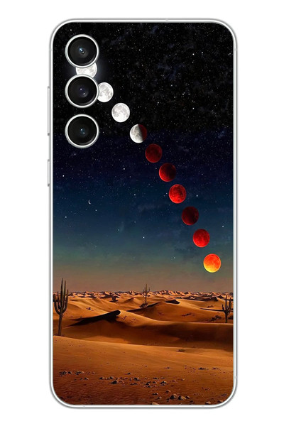 Le Balvo Samsung Galaxy S23 FE Uyumlu Ayın Geçişi Baskılı Silikon Kılıf