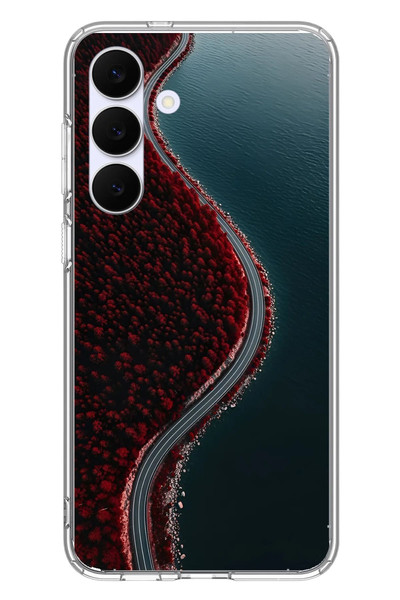 Le Balvo Samsung Galaxy S25 FE Uyumlu Sonbahar Yolu Baskılı Silikon Kılıf