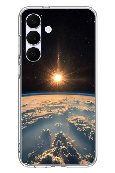 Le Balvo Samsung Galaxy S25 FE Uyumlu Uzay Günbatımı Baskılı Silikon Kılıf