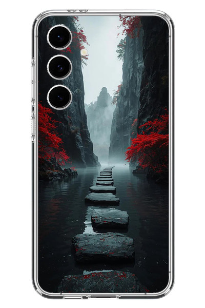 Le Balvo Samsung Galaxy S24 FE Uyumlu Karanlık Yolu Baskılı Silikon Kılıf