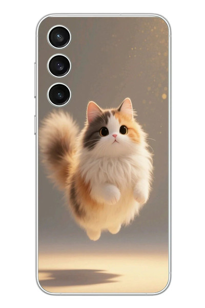 Le Balvo Samsung Galaxy S23 FE Uyumlu Zıplayan Kedi Baskılı Silikon Kılıf