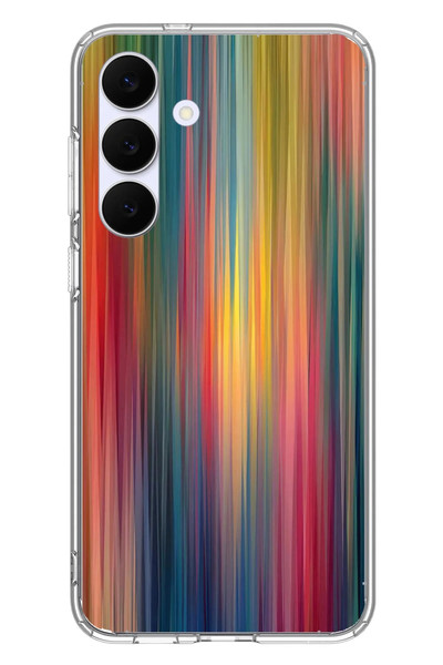 Le Balvo Samsung Galaxy S25 FE Uyumlu Gökkuşağı Karışımı Baskılı Silikon Kılıf