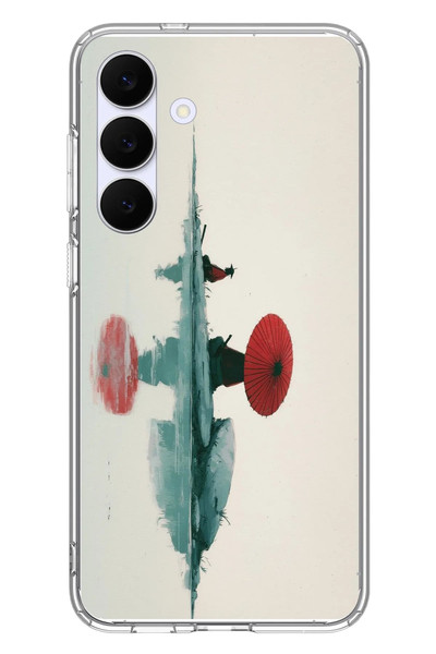 Le Balvo Samsung Galaxy S25 FE Uyumlu Japon Şemsiyesi Baskılı Silikon Kılıf