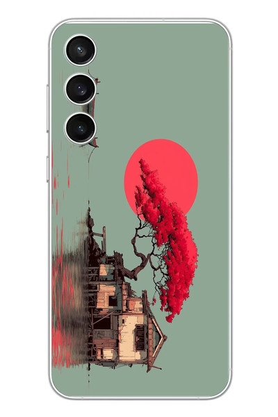 Le Balvo Samsung Galaxy S23 FE Uyumlu Sahil Evi Baskılı Silikon Kılıf