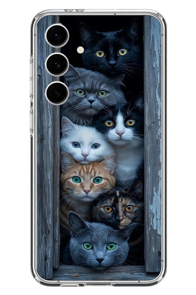 Le Balvo Samsung Galaxy S24 FE Uyumlu Yavru Kediler Baskılı Silikon Kılıf