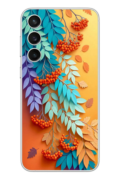 Le Balvo Samsung Galaxy S23 FE Uyumlu Pastoral Çicekler Baskılı Silikon Kılıf