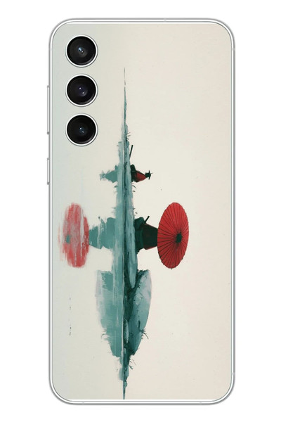 Le Balvo Samsung Galaxy S23 FE Uyumlu Japon Şemsiyesi Baskılı Silikon Kılıf