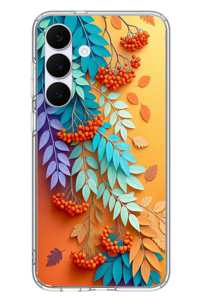 Le Balvo Samsung Galaxy S25 FE Uyumlu Pastoral Çicekler Baskılı Silikon Kılıf