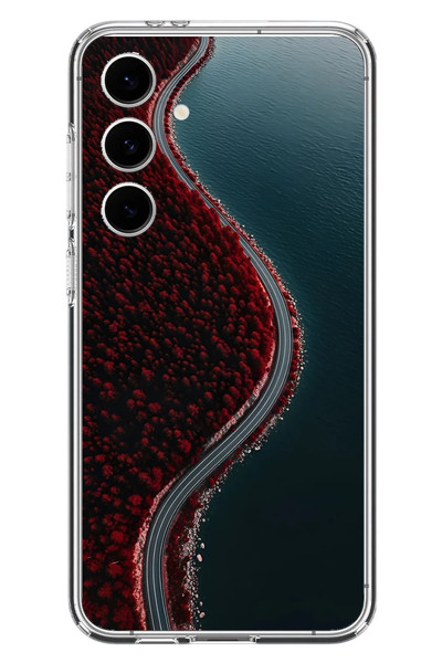 Le Balvo Samsung Galaxy S24 FE Uyumlu Sonbahar Yolu Baskılı Silikon Kılıf