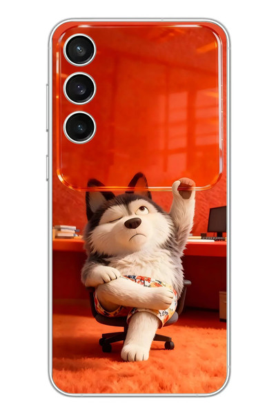 Le Balvo Samsung Galaxy S23 FE Uyumlu Keyifli Köpek Baskılı Silikon Kılıf