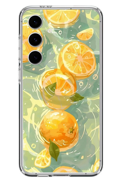 Le Balvo Samsung Galaxy S24 FE Uyumlu Limonlar Pastel Baskılı Silikon Kılıf
