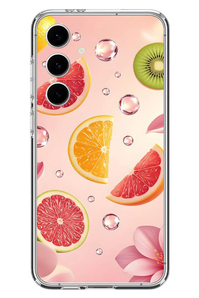 Le Balvo Samsung Galaxy S24 FE Uyumlu Meyve Dilimleri Baskılı Silikon Kılıf