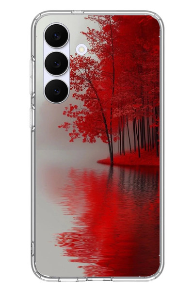 Le Balvo Samsung Galaxy S25 FE Uyumlu Sonbahar Gölü Baskılı Silikon Kılıf