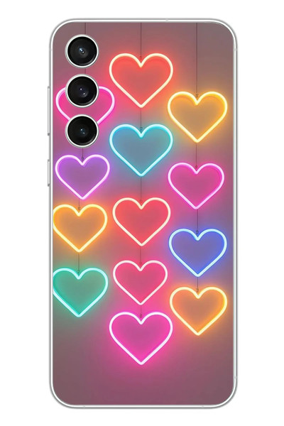 Le Balvo Samsung Galaxy S23 FE Uyumlu Neon Kalpler Baskılı Silikon Kılıf