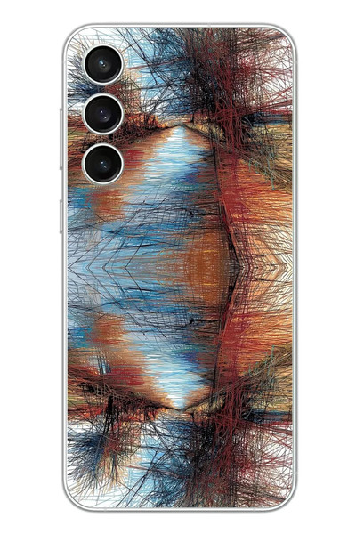 Le Balvo Samsung Galaxy S23 FE Uyumlu Karışık Çizgiler Baskılı Silikon Kılıf