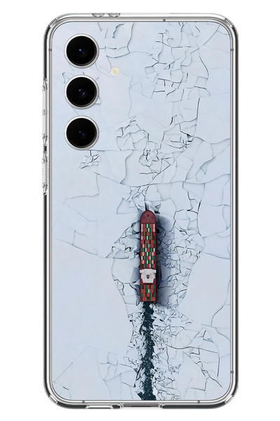 Le Balvo Samsung Galaxy S24 FE Uyumlu Yük Gemisi Baskılı Silikon Kılıf