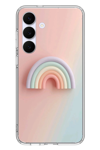 Le Balvo Samsung Galaxy S25 FE Uyumlu Gökkuşağı Pastel Baskılı Silikon Kılıf