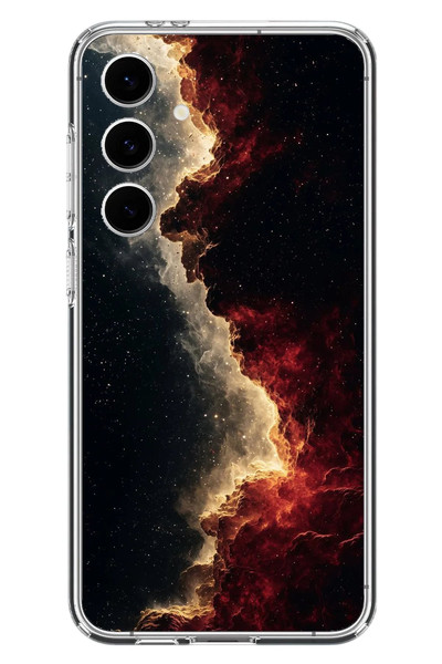 Le Balvo Samsung Galaxy S24 FE Uyumlu Uzay Boşluğu Baskılı Silikon Kılıf