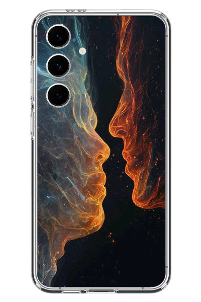 Le Balvo Samsung Galaxy S24 FE Uyumlu Kavuşan Çizgiler Baskılı Silikon Kılıf