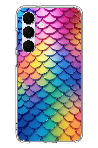 Le Balvo Samsung Galaxy S25 FE Uyumlu Gökkuşağı Renkleri Baskılı Silikon Kılıf