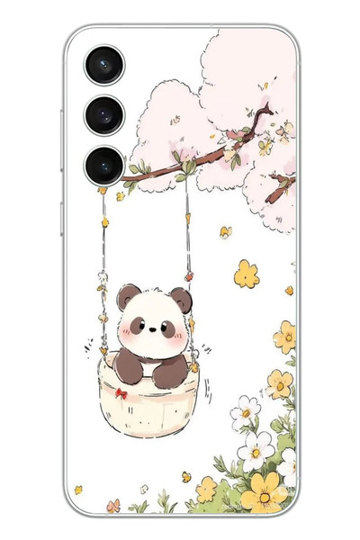 Le Balvo Samsung Galaxy S23 FE Uyumlu Sallanan Panda Baskılı Silikon Kılıf