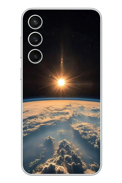 Le Balvo Samsung Galaxy S23 FE Uyumlu Uzay Günbatımı Baskılı Silikon Kılıf