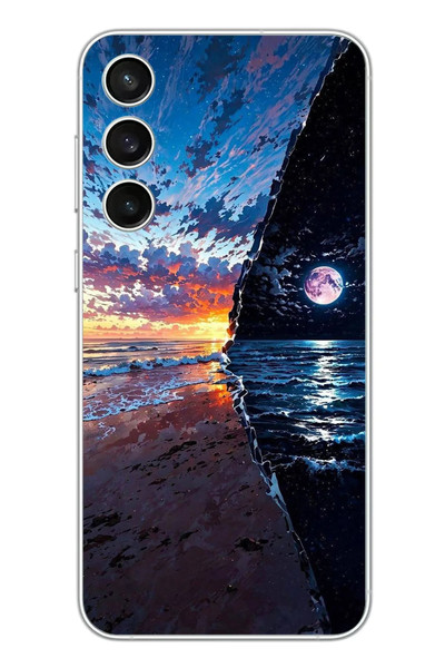 Le Balvo Samsung Galaxy S23 FE Uyumlu Deniz Günbatımı Baskılı Silikon Kılıf