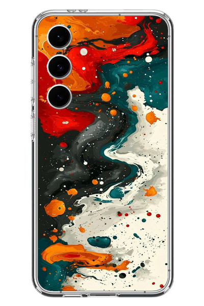 Le Balvo Samsung Galaxy S24 FE Uyumlu Boya Karışımı Baskılı Silikon Kılıf