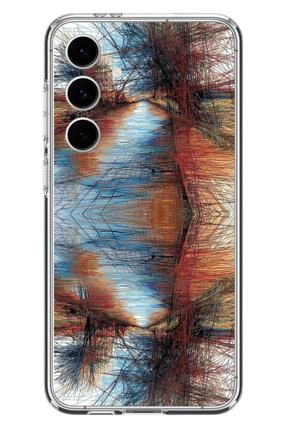 Le Balvo Samsung Galaxy S24 FE Uyumlu Karışık Çizgiler Baskılı Silikon Kılıf