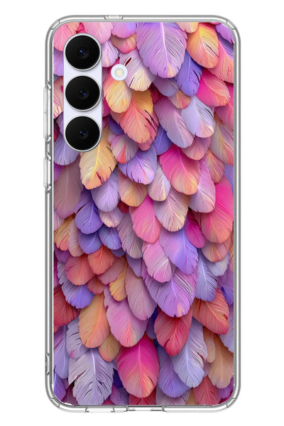 Le Balvo Samsung Galaxy S25 FE Uyumlu Tüylü Kalpler Baskılı Silikon Kılıf