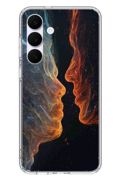 Le Balvo Samsung Galaxy S25 FE Uyumlu Kavuşan Çizgiler Baskılı Silikon Kılıf