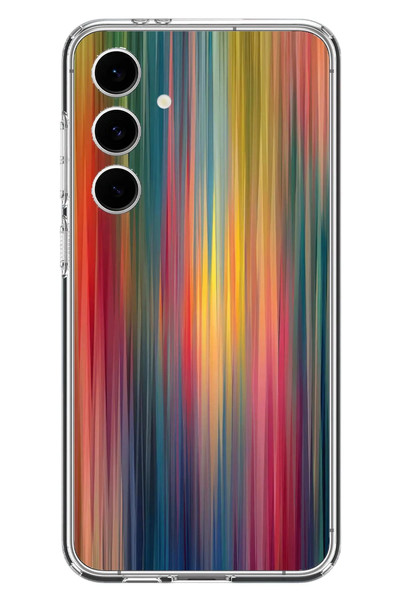 Le Balvo Samsung Galaxy S24 FE Uyumlu Gökkuşağı Karışımı Baskılı Silikon Kılıf