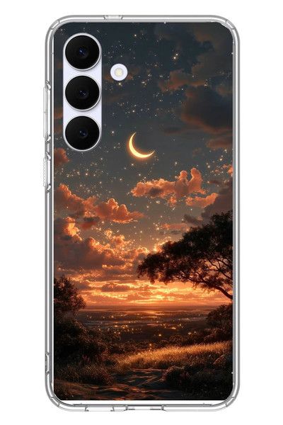 Le Balvo Samsung Galaxy S25 FE Uyumlu Ay Gecesi Baskılı Silikon Kılıf