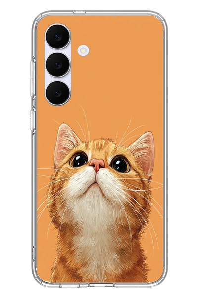 Le Balvo Samsung Galaxy S25 FE Uyumlu Masum Kedi Baskılı Silikon Kılıf