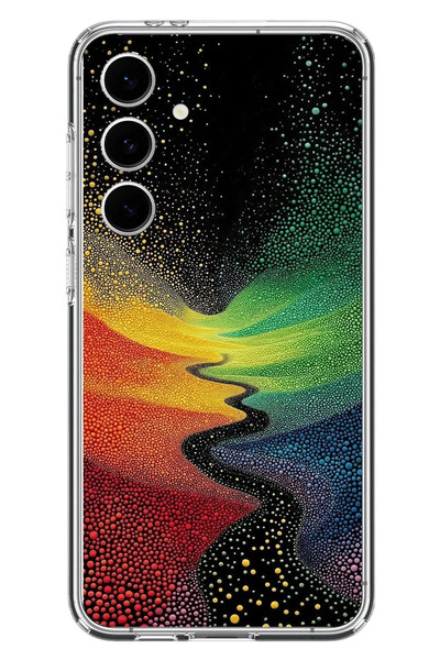 Le Balvo Samsung Galaxy S24 FE Uyumlu Renkli Yollar Baskılı Silikon Kılıf