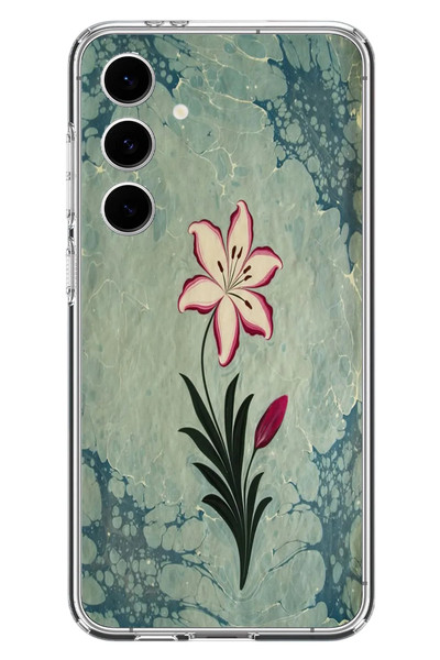 Le Balvo Samsung Galaxy S24 FE Uyumlu Çiçek Deseni Baskılı Silikon Kılıf