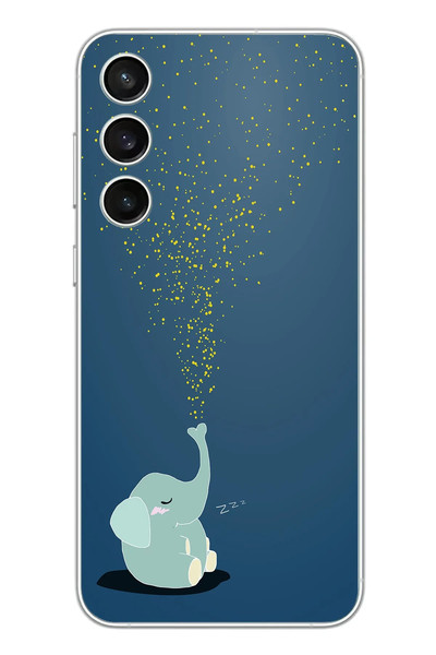 Le Balvo Samsung Galaxy S23 FE Uyumlu Uyuyan Fil Baskılı Silikon Kılıf