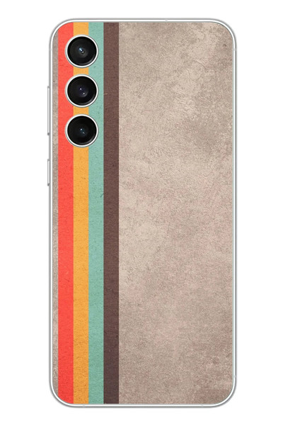 Le Balvo Samsung Galaxy S23 FE Uyumlu Retro Gökkuşağı Baskılı Silikon Kılıf