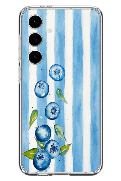 Le Balvo Samsung Galaxy S24 FE Uyumlu Yaban Mersinleri Baskılı Silikon Kılıf