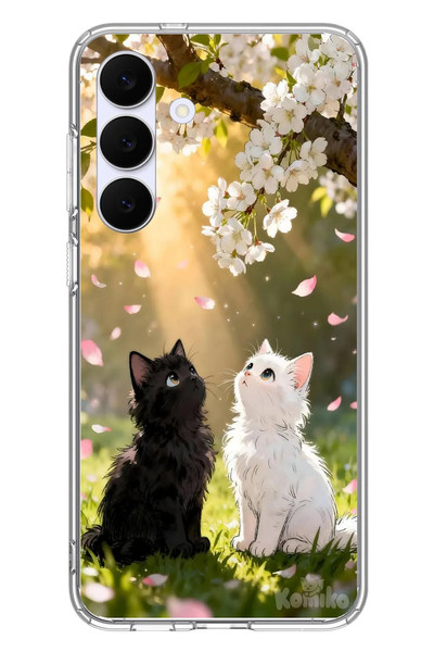 Le Balvo Samsung Galaxy S25 FE Uyumlu İlkbahar Kedileri Baskılı Silikon Kılıf