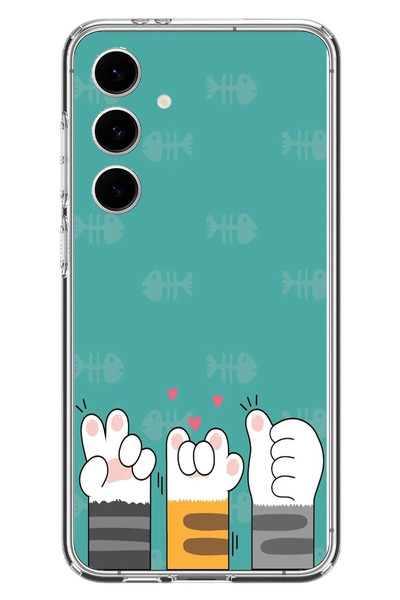 Le Balvo Samsung Galaxy S24 FE Uyumlu Kedi Patileri Baskılı Silikon Kılıf