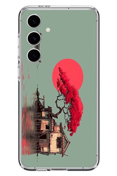Le Balvo Samsung Galaxy S24 FE Uyumlu Sahil Evi Baskılı Silikon Kılıf