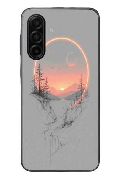 Le Balvo Samsung Galaxy A17 Uyumlu Günbatımı Mermer Desenli Baskılı Silikon Kılıf