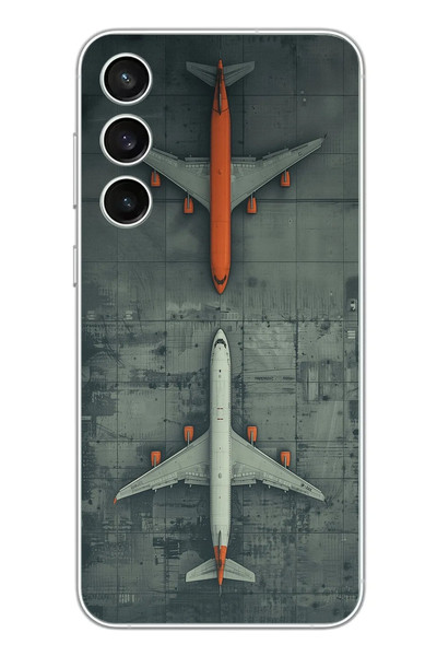 Le Balvo Samsung Galaxy S23 FE Uyumlu İki Uçak Baskılı Silikon Kılıf