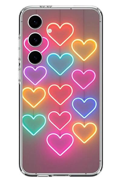 Le Balvo Samsung Galaxy S24 FE Uyumlu Neon Kalpler Baskılı Silikon Kılıf