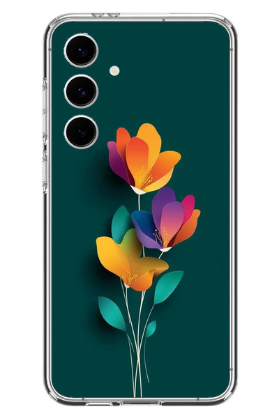 Le Balvo Samsung Galaxy S24 FE Uyumlu Modernizimin Çicekleri Baskılı Silikon Kılıf